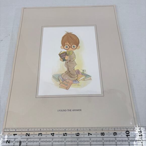 Precious Moments Poster Art Print I Found the Answer 14 Inch Jonathan & David - Picture 6 of 8